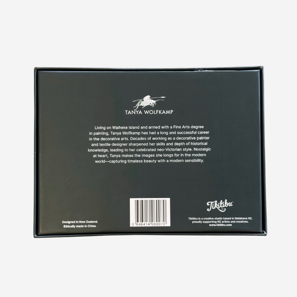 Product packaging with Tanya Wolfkamp branding and text on a white background